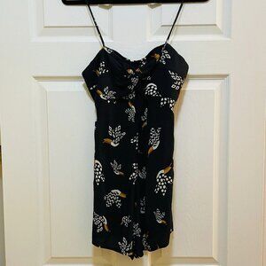 FARM RIO Black with Toucan Tucanissimo Print Romper Sz PS